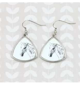 Lipizzaner - Pferdeohrringe, hängende Ohrringe mit einem Bild, personalisierter Schmuck mit dem Aufdruck der Marke Art-Dog