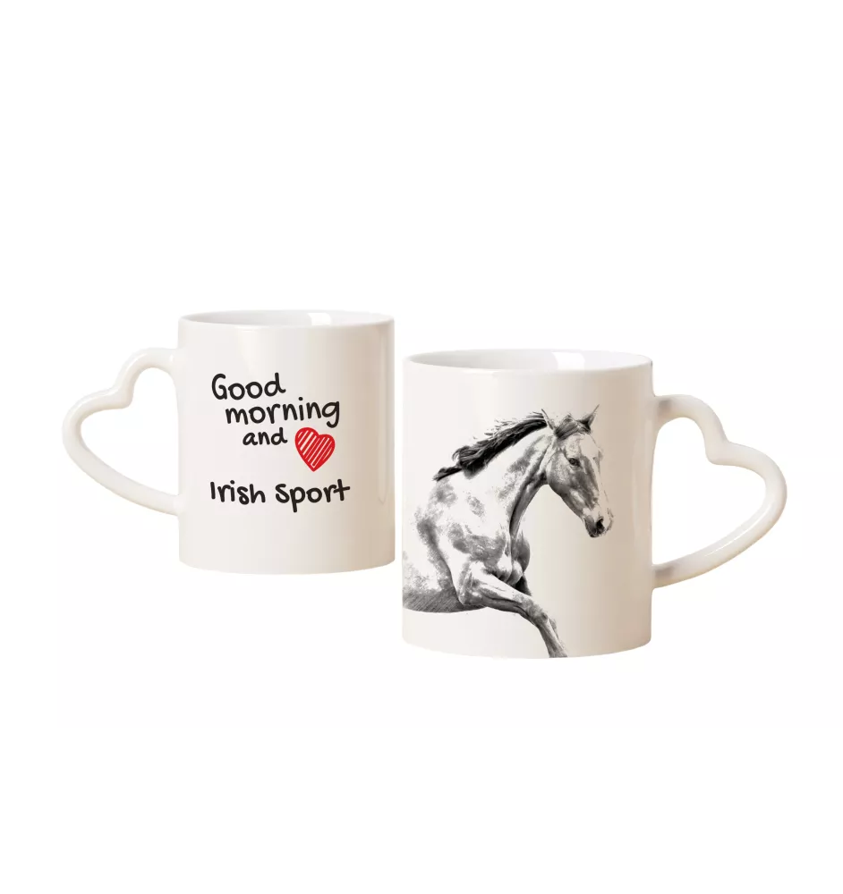 Irischer Sport - Tasse mit Hund, entzückende Tasse mit herzförmigem Henkel, universelles Geschenk der Marke Art-Dog