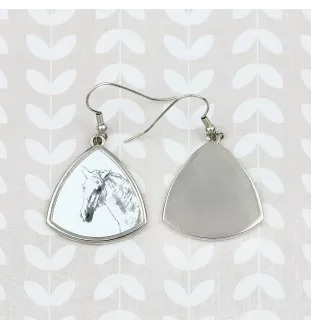 Lipizzan - boucles d'oreilles avec un cheval, boucles d'oreilles pendantes avec une image, bijoux personnalisés avec l'impression de la marque Art-Dog