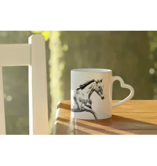 Irish Sport - cup with a dog, adorable cup with a heart-shaped handle, universal gift from the Art-Dog brand