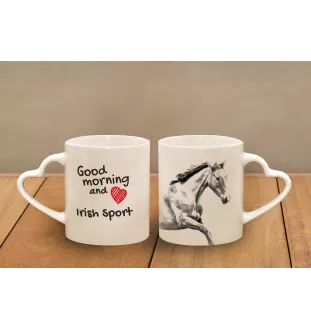 Irischer Sport - Tasse mit Hund, entzückende Tasse mit herzförmigem Henkel, universelles Geschenk der Marke Art-Dog