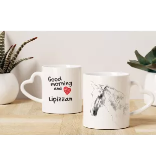 Lipizzaner - Tasse mit Hund, entzückende Tasse mit herzförmigem Henkel, universelles Geschenk der Marke Art-Dog