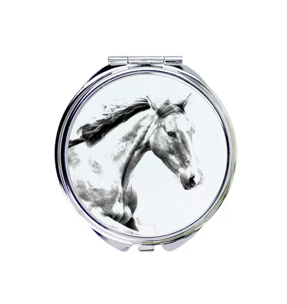 Cheval de sport irlandais - miroir de poche avec cheval, miroir personnalisé pour sac à main, miroir compact avec impression de la marque Art-Dog