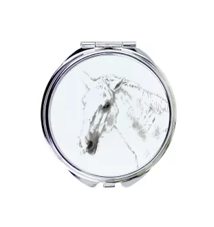 Lipizzan - miroir de poche avec cheval, miroir personnalisé pour sac à main, miroir compact avec impression de la marque Art-Dog