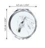 Lipizzan - pocket mirror with a horse, personalized mirror for a purse, compact mirror with Art-Dog brand print