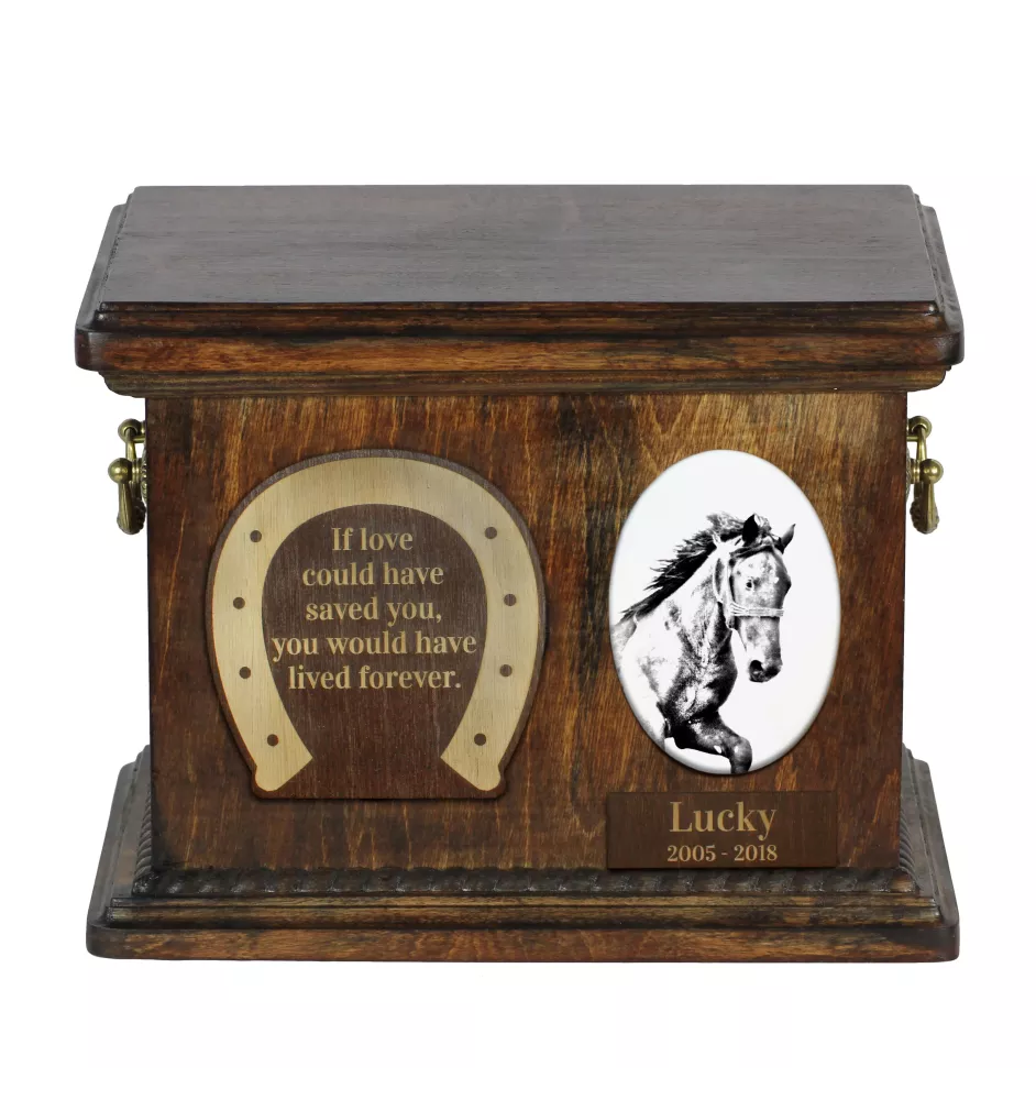 Mustang - urne pour les cendres d'un cheval, urne pour cheval avec photo, boîte personnalisée pour les cendres d'un animal de la marque Art-Dog