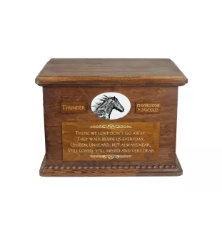 Mustang Urn für Pferdeasche, personalisierte Urne mit Foto, große Box für Pferdeasche von der Marke Art-Dog