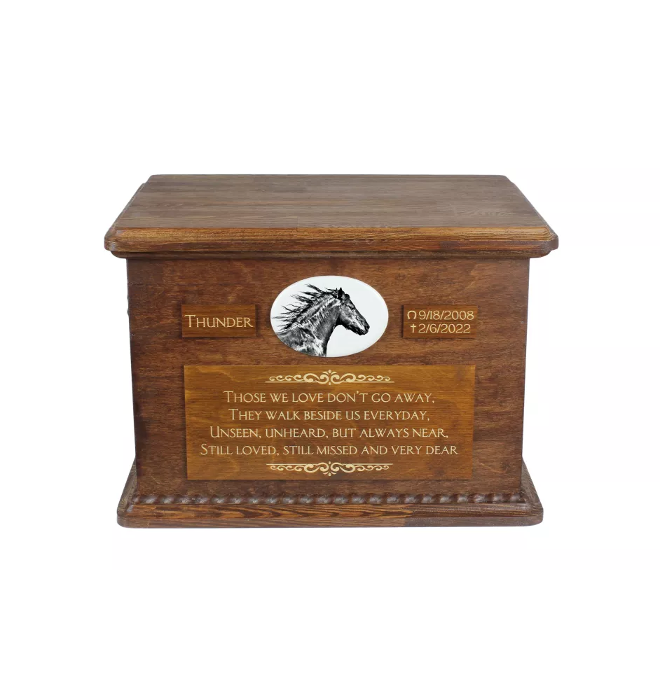 Mustang Urn für Pferdeasche, personalisierte Urne mit Foto, große Box für Pferdeasche von der Marke Art-Dog