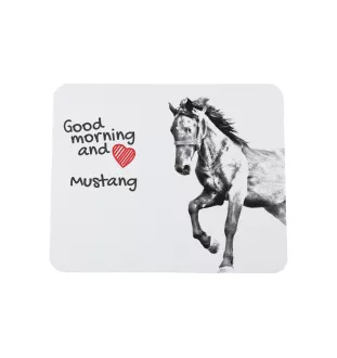 Mustang - Mauspad mit Druck, personalisiertes Mauspad mit Pferd, einzigartiges Gadget für Büroangestellte von Art-Dog.