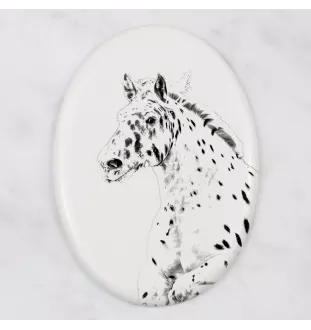 Noriker - Gedenktafel mit einem Pferdefoto, Grabplatte mit Druck, personalisierte ovale Platte von Art-Dog.