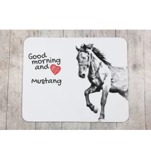 Mustang - Mauspad mit Druck, personalisiertes Mauspad mit Pferd, einzigartiges Gadget für Büroangestellte von Art-Dog.