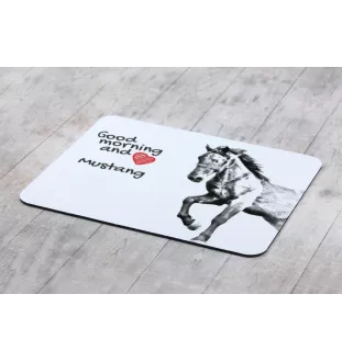 Mustang - Mauspad mit Druck, personalisiertes Mauspad mit Pferd, einzigartiges Gadget für Büroangestellte von Art-Dog.