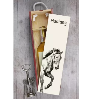Mustang - Weinkiste mit Pferd, Alkoholkiste mit Grafik, personalisierte Geschenkbox der Marke Art-Dog