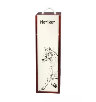 Noriker - wine box with a horse, alcohol box with graphics, personalized gift box from the Art-Dog brand