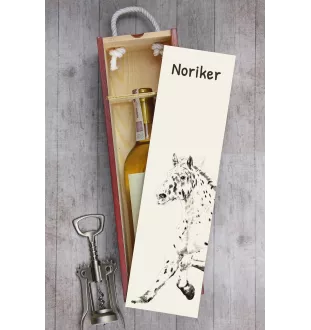 Noriker - wine box with a horse, alcohol box with graphics, personalized gift box from the Art-Dog brand