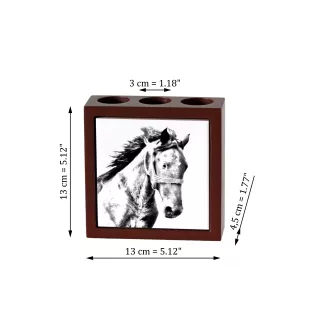 Mustang - Stifthalter mit Pferd, Schreibtischorganizer mit Aufdruck, personalisierte Schreibtischdekoration der Marke Art-Dog