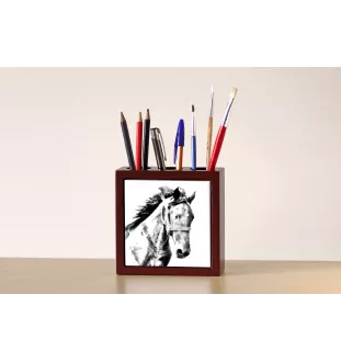 Mustang - porte-stylo avec un cheval, organiseur de bureau avec impression, décoration de bureau personnalisée de la marque Art-Dog