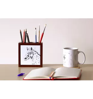 Noriker - pen holder with a horse, desk organizer with a print, personalized desk decoration from the Art-Dog brand
