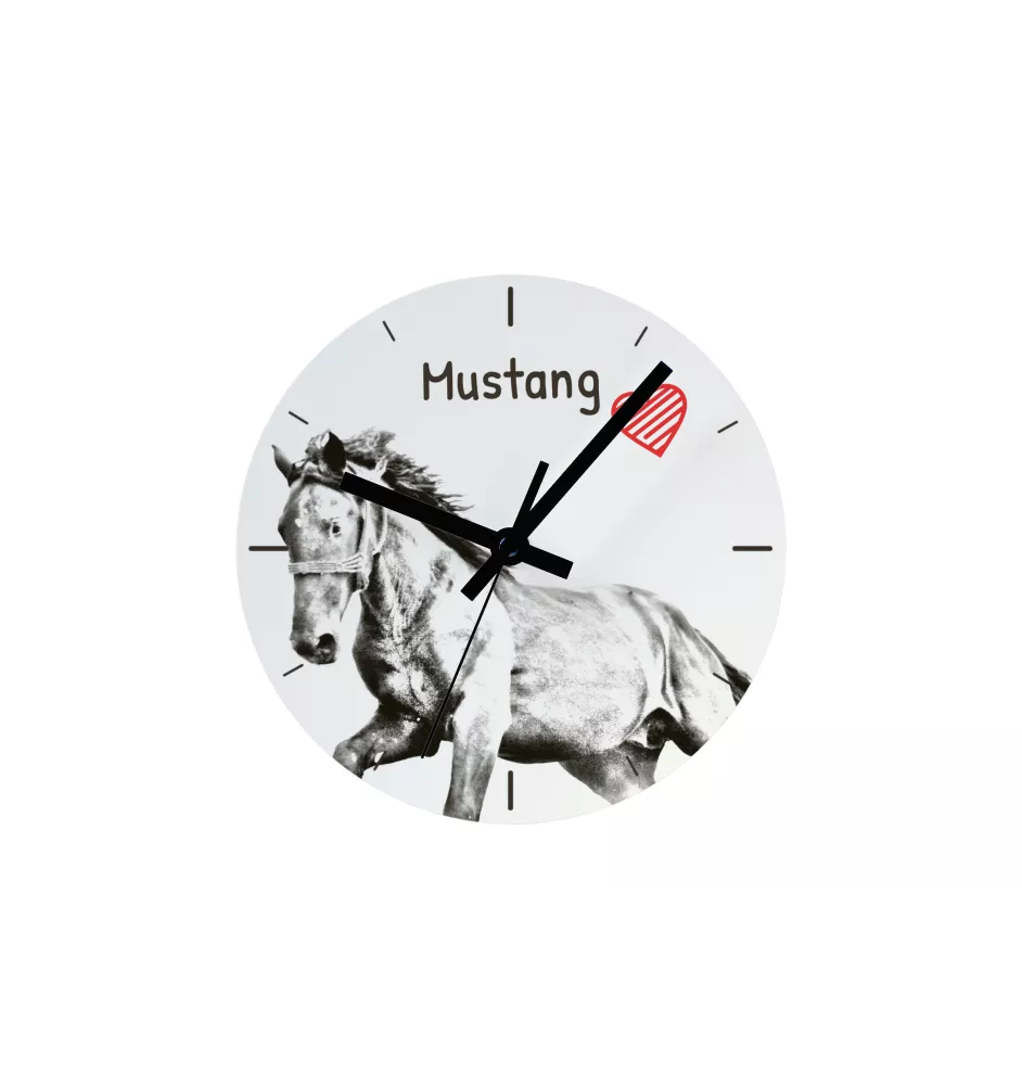 Mustang - wall clock with a horse, shelf clock with a print, personalized home decoration from the Art-Dog brand