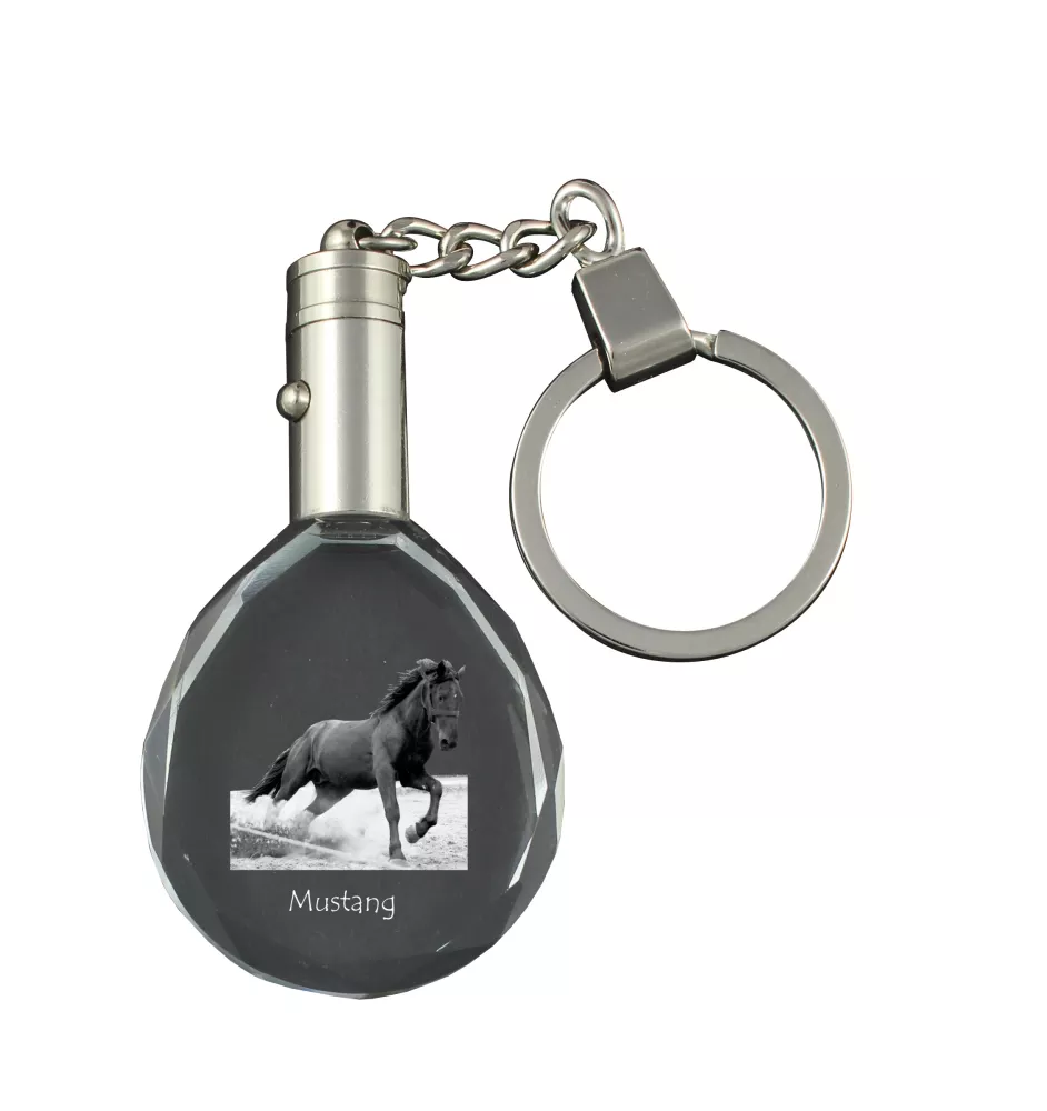 Mustang - pendant with a picture of a horse, crystal key ring in a gift box, unique gift by Art-Dog brand