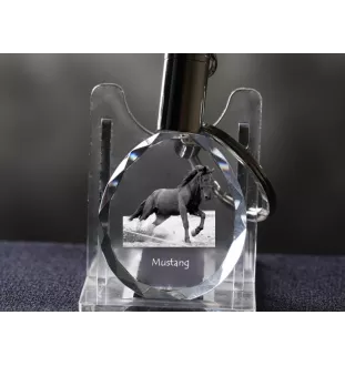Mustang - pendant with a picture of a horse, crystal key ring in a gift box, unique gift by Art-Dog brand
