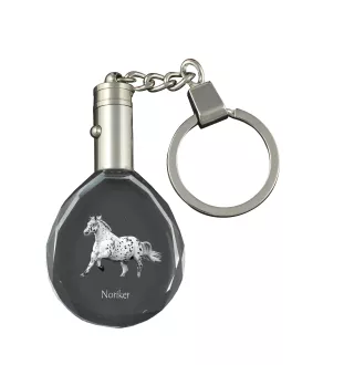 Noriker - pendant with a picture of a horse, crystal key ring in a gift box, unique gift by Art-Dog brand