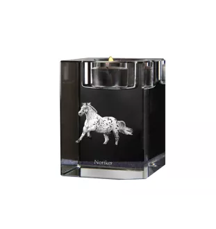 Noriker - Bougeoir avec image d'un cheval, porte bougie en cristal, cadeau personnalisé par la marque Art-Dog