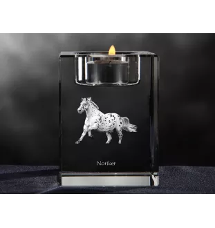 Noriker - Bougeoir avec image d'un cheval, porte bougie en cristal, cadeau personnalisé par la marque Art-Dog