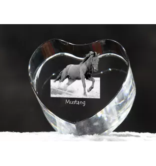 Mustang - a photo of a horse in crystal, a crystal heart, a unique frame with a photo from the Art-Dog brand