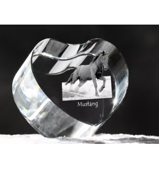Mustang - a photo of a horse in crystal, a crystal heart, a unique frame with a photo from the Art-Dog brand