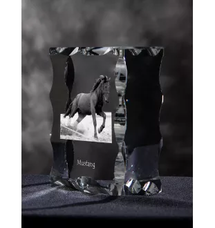 Mustang - crystal with a picture of a horse, glass statuette with a picture, unique frame with a picture from Art-Dog brand