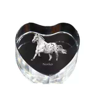 Noriker - une photo de cheval dans un cristal, un cœur en cristal, un cadre exceptionnel avec une photo de la marque Art-Dog