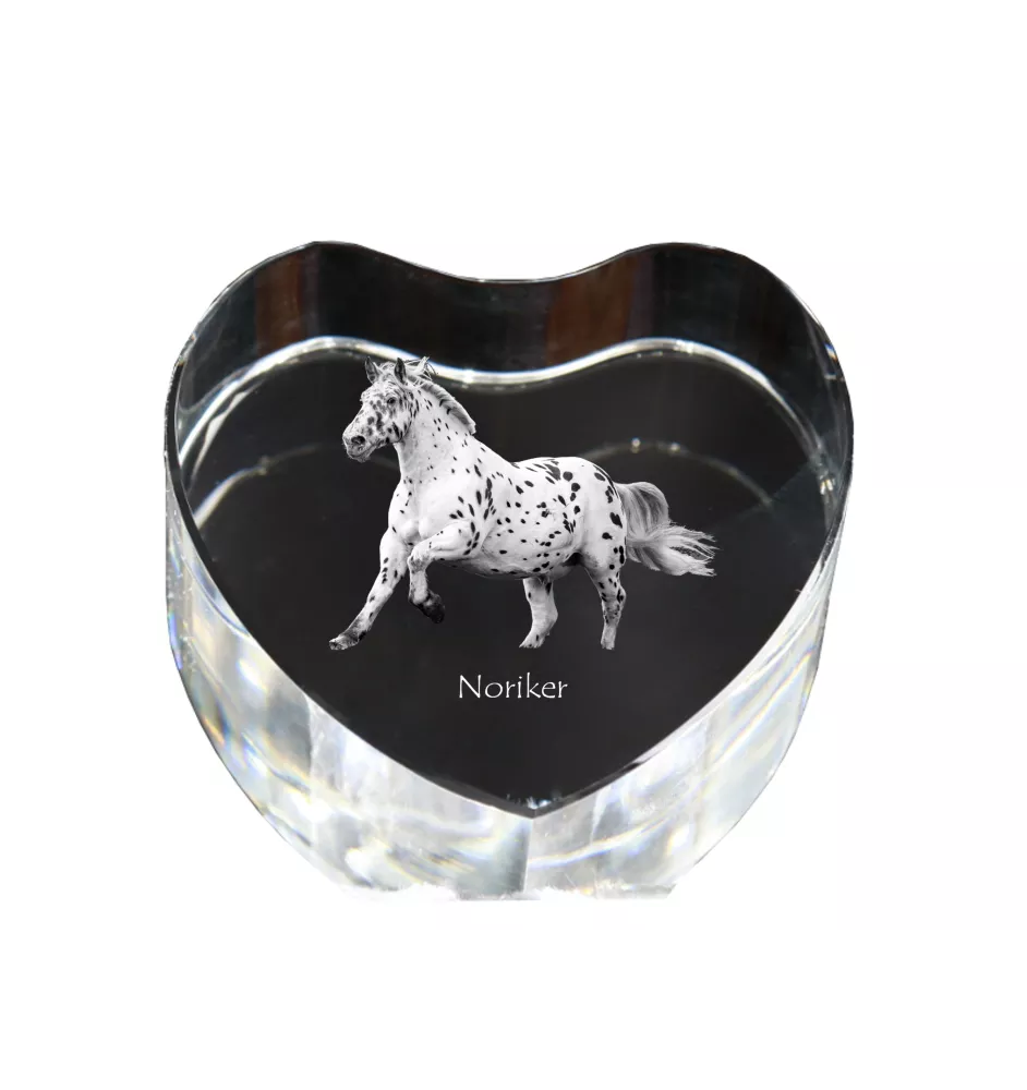Noriker - une photo de cheval dans un cristal, un cœur en cristal, un cadre exceptionnel avec une photo de la marque Art-Dog