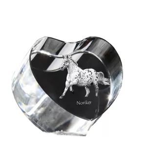 Noriker - une photo de cheval dans un cristal, un cœur en cristal, un cadre exceptionnel avec une photo de la marque Art-Dog
