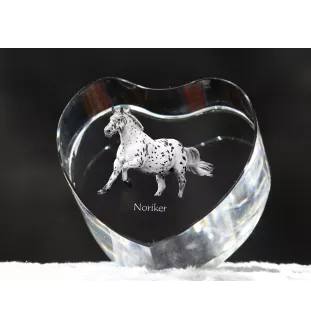 Noriker - une photo de cheval dans un cristal, un cœur en cristal, un cadre exceptionnel avec une photo de la marque Art-Dog