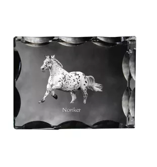 Noriker - crystal with a picture of a horse, glass statuette with a picture, unique frame with a picture from Art-Dog brand