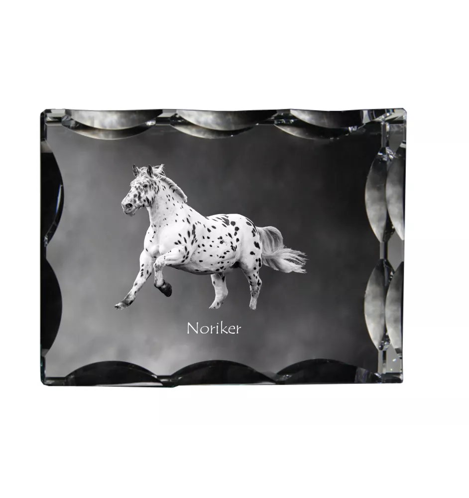 Noriker - kryształ ze zdjęciem konia, szklana statuetka ze zdjęciem, wyjątkowa ramka ze zdjęciem marki Art-Dog
