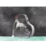 Noriker - crystal clock with a picture of a horse, heart-shaped shelf clock, personalized standing clock by Art-Dog brand
