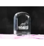 Mustang - crystal cube with a photo, photo of a horse in crystal, cubic paperweight from Art-Dog brand