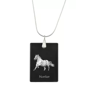 Noriker - Crystal pendant with horse, silver necklace with photo, personalised pendant by Art-Dog brand