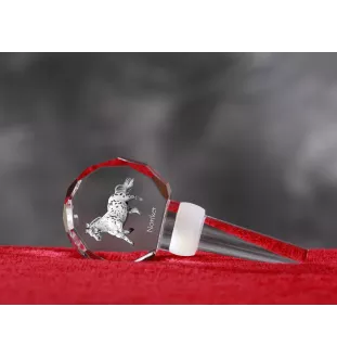 Noriker - Crystal bottle stopper with horse, unique wine stopper with photo, personalised gift for sommelier by Art-Dog brand
