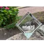 Mustang - Kristallwürfel mit Pferdebild, Pferdebild im Kristall, sechseckiger Papierclip der Marke Art-Dog