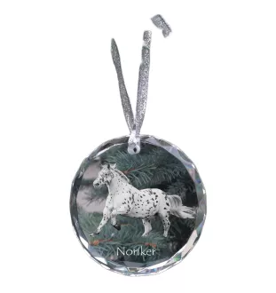 Noriker - crystal bauble with a photo, horse photo in crystal, personalized Christmas tree ornament by Art-Dog brand