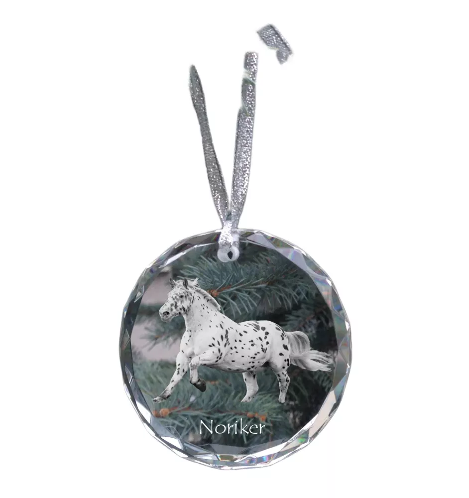 Noriker - boule de Noël en cristal avec une photo, photo de cheval dans le cristal, décoration personnalisée pour sapin de Noël de la marque Art-Dog