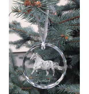 Noriker - crystal bauble with a photo, horse photo in crystal, personalized Christmas tree ornament by Art-Dog brand