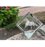 Noriker - crystal cube with a horse picture, horse picture in crystal, cubic paperweight from Art-Dog brand