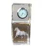 Noriker - crystal clock with a photo, photo of a horse in crystal, personalized desk clock by Art-Dog brand