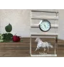 Noriker - glass clock with a photo, photo of a horse in crystal, personalized standing office clock by Art-Dog brand
