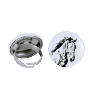 Mustang - Bague de collection avec l'image d'un cheval, produit fait à la main, marque Art-Dog