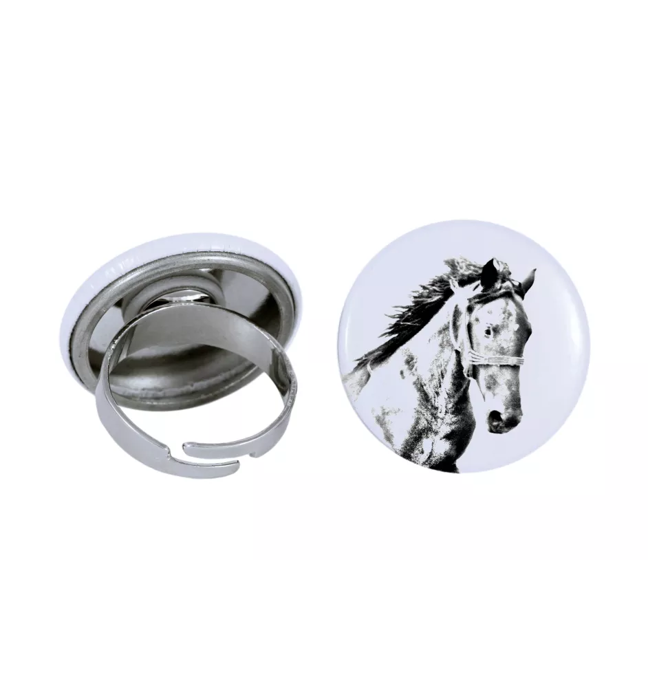 Mustang - Sammlerring mit einem Pferdeporträt, handgefertigtes Produkt, Marke Art-Dog